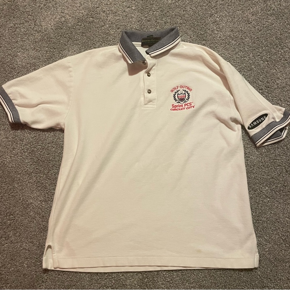 White 2000 Embroidered Country Cottons Golf Polo - Size L